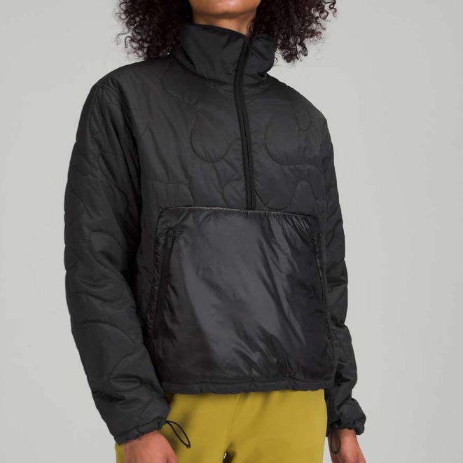 Lululemon Insulated Quilted Pullover Jacket Black | Women’s Size 6